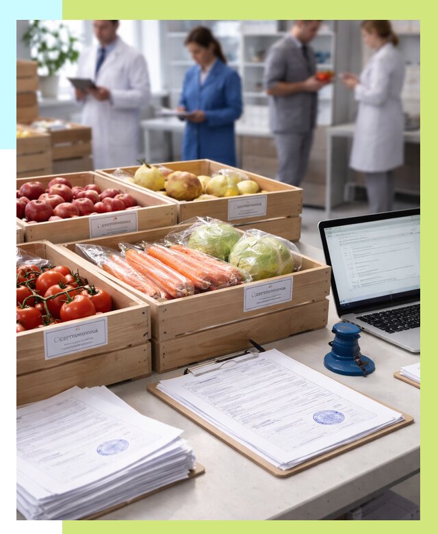Сертификация овощей и фруктов в Ханты-Мансийске от 8678 р. | Алешин-Хнт