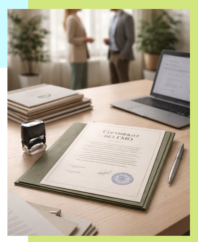 Сертификат без ГМО в Ханты-Мансийске от 7657 р. оформить срочно Алешин-Хнт